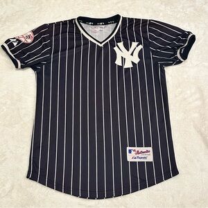 Vintage Majestic Authentic Collection Blue and White Pinstripe Jersey Size S